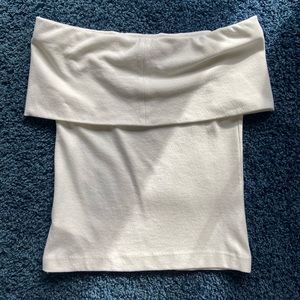 Club Monaco off-shoulder white sweater blouse